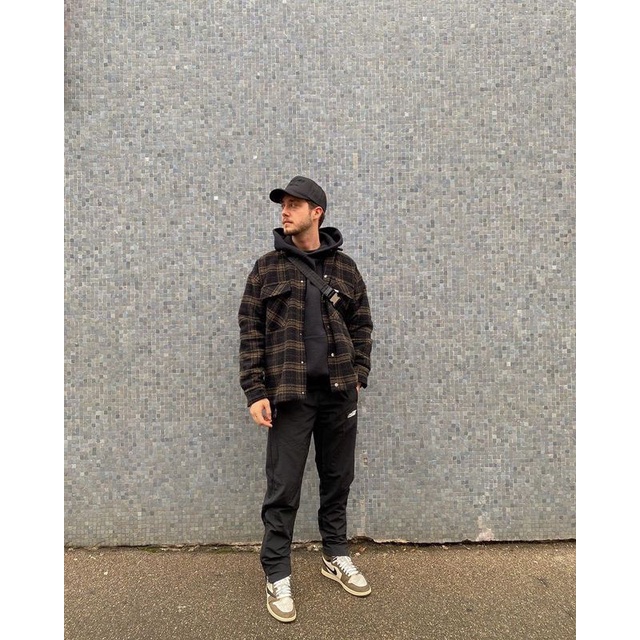 Áo sơ mi oversize khoác chất dạ dày dặn kẻ caro phong cách Âu Mỹ  Represent Tartan Wool Overshirt