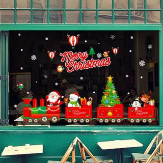 Decal dán kính noel xe lửa 100x 70