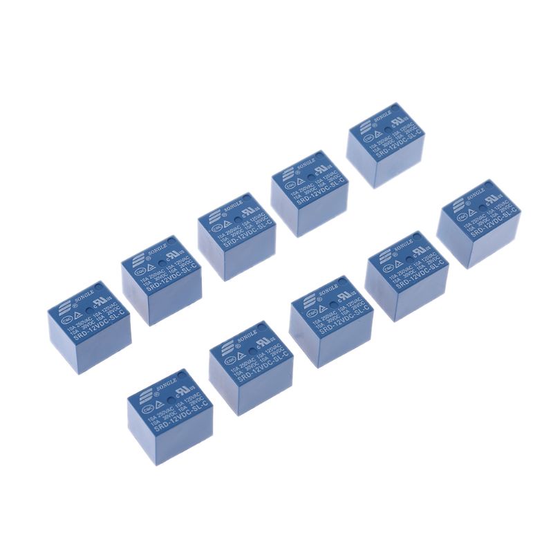 Set 10 Rơ Le 5 Pin 12v Dc Pcb Chất Lượng Cao