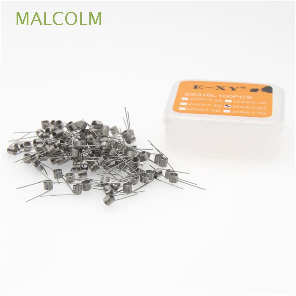 MALCOLM DIY Heating Wire Wrap Heating Resistance Wire Heating Coil 100pcs/lot Premade Wire Heating core Kangtaier coil 22 24 26 28 30 Clapton Coils Prebuilt Coil Resistance Coil