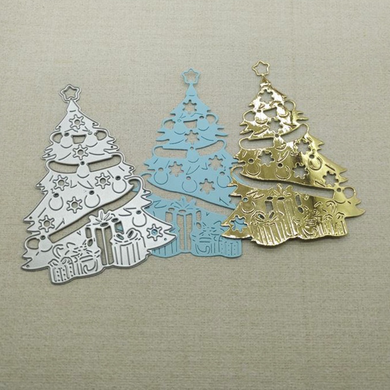 Khuôn cắt giấy làm từ kim loại hình cây thông giáng sinh trang trí scrapbook