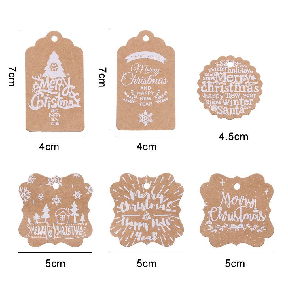 Set 25 Thẻ Giấy Nâu + 5m Dây Treo Trang Trí Quà Giáng Sinh