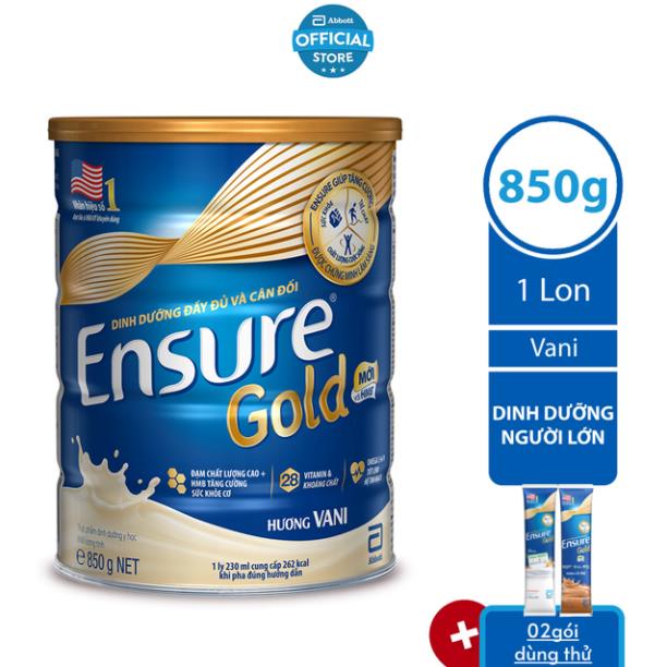 Sữa bột Ensure Vani (HMB) 850g - BTT