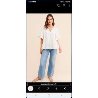 Sơ mi nữ trắng vải thô