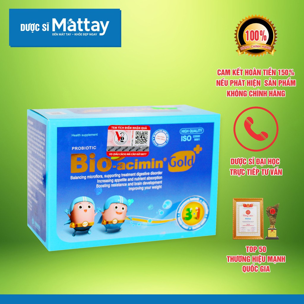 ❤️ Bio Acimin Gold - Hộp 30 Gói - Cân Bằng Hệ Vi Sinh Đường Ruột, Giúp Ăn Ngon | BigBuy360 - bigbuy360.vn