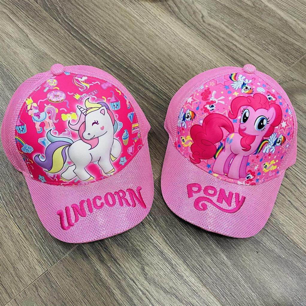 Mũ cho bé gái, nón trẻ em kim tuyến hình ngựa pony, ngựa unicorn in hình sắc nét - Thóc shop