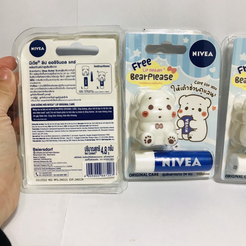 Son Dưỡng Nivea Bear Dưỡng Ẩm Và Phục Hồi Độ Ẩm Cho Môi Mềm Mượt 4.8g