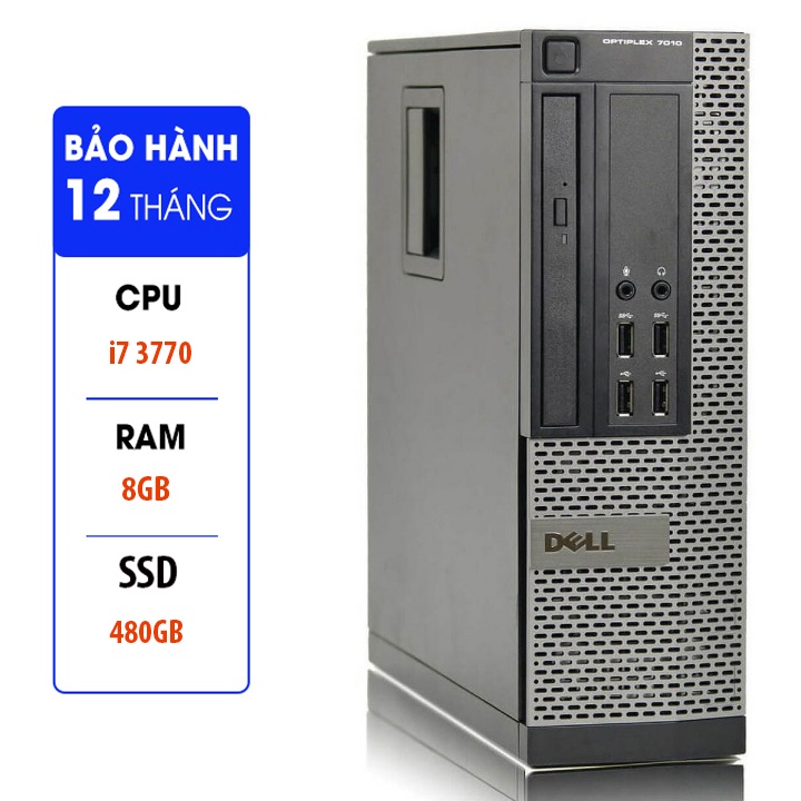 Máy Tính Để Bàn Dell Optiplex SFF cpu i7 , i5 , i3 , Ram 8GB, ổ cứng SSD 480GB, DVD.Tặng Usb Wifi.