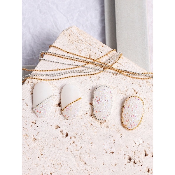 Dây charm bi dẹt Hàn ,trang trí nails