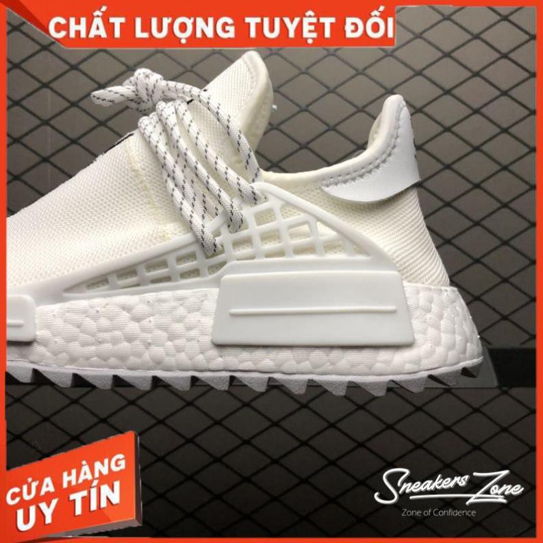 (FREE SHIP + HỘP + QUÀ) Giày thể thao NMD Human Race Pharrell Trắng chữ đen siêu đẹp cho nam và nữ SALE 20% "