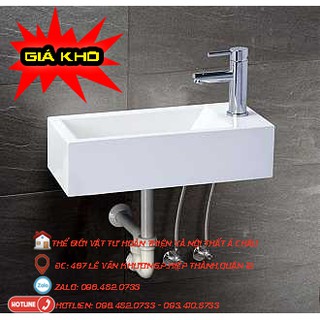 Chậu lavabo mini treo tường đặt bàn giá rẻ men bóng sáng
