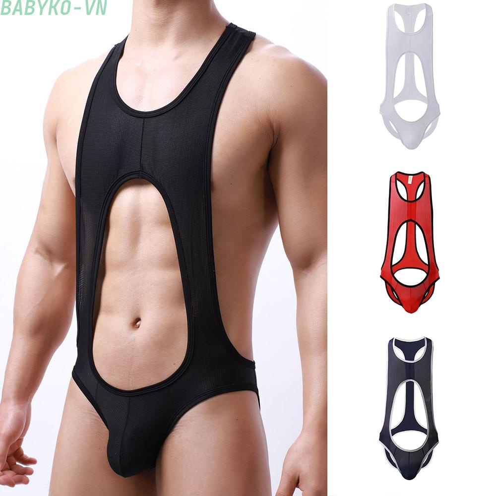 Sexy Men Jockstrap Boxer Leotard Underwear Wrestling Singlet Bodysuit Sportswear