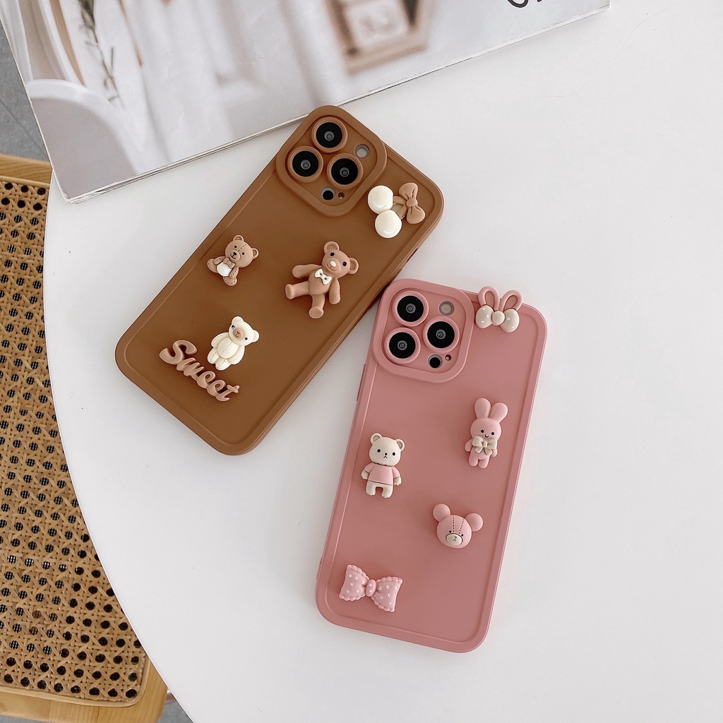 Ốp lưng iphone cạnh vuông bảo vệ camera gắn gấu7plus x xsmax 11 11promax 12 12pro 12promax 13 13pro 13promax DT13 | BigBuy360 - bigbuy360.vn