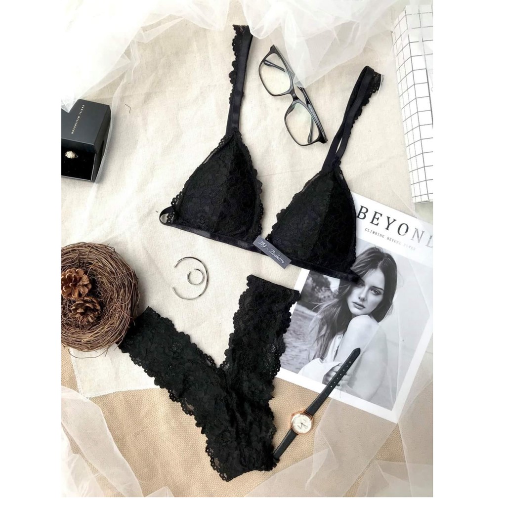 Đồ lót nữ đen cánh tiên mút mỏng Nội y nữ sexy nóng bỏng gợi cảm thiết kế cao cấp vải ren gồm cả quần lót và áo lót | BigBuy360 - bigbuy360.vn