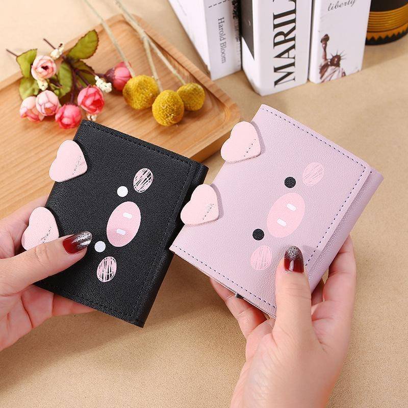 Ví Đựng Tiền Xu Siêu Mỏng Hình Chú Heo Đáng Yêu Cho Nữ
