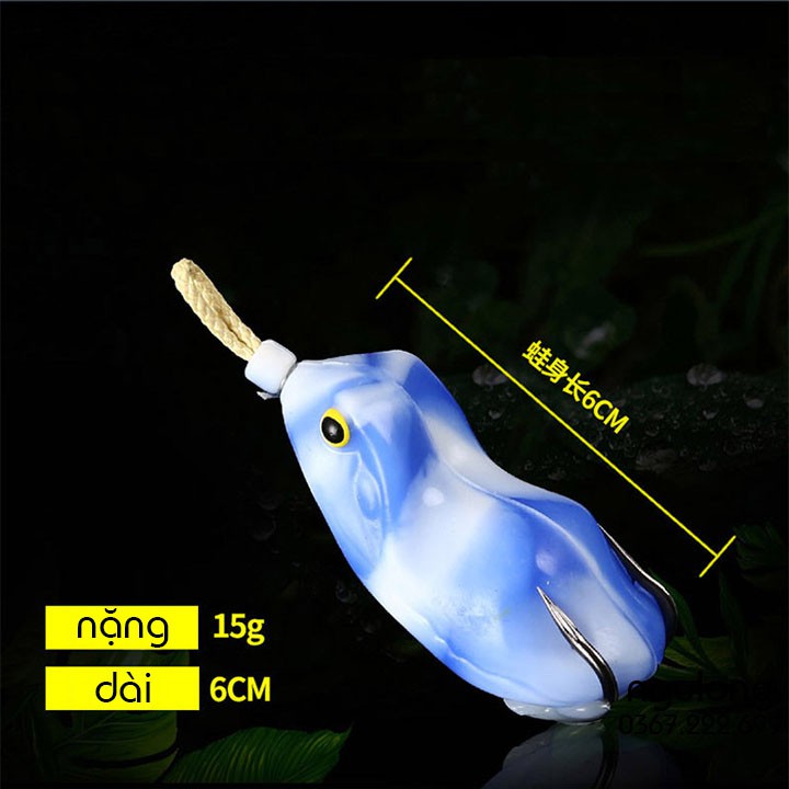 Mồi câu lure cá lóc Shumu siêu nhậy màu sọc dài 6cm nặng 15g