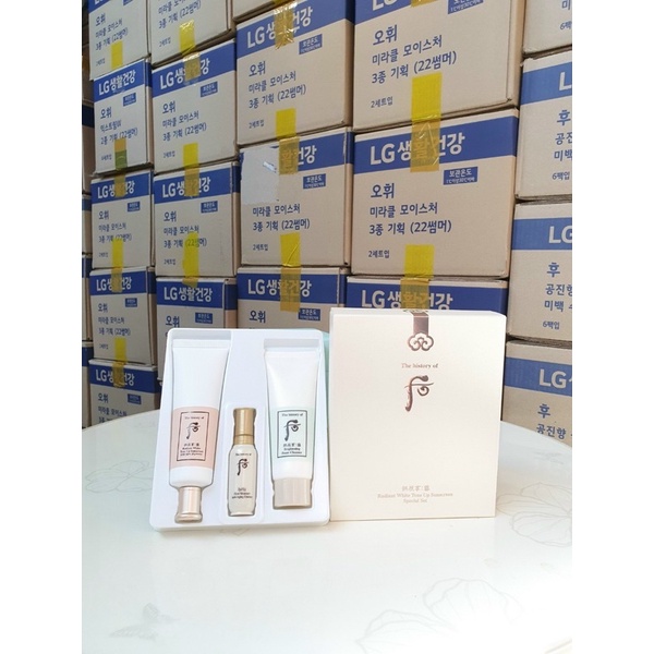 Set kem chống nắng whoo nâng tone da