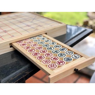 Bàn cờ tướng gỗ thông size đại có hộc kéo