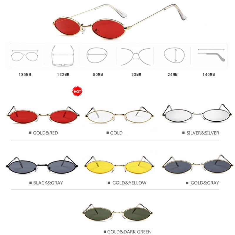 Kính mát kim loại nhỏ kiểu retro cho nam nữ