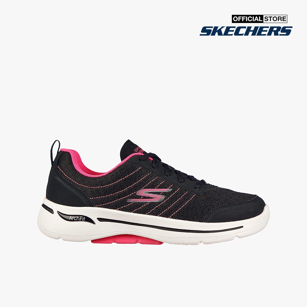 SKECHERS - Giày sneaker nữ thắt dây GOwalk Arch Fit True Vision 124484-BKPK