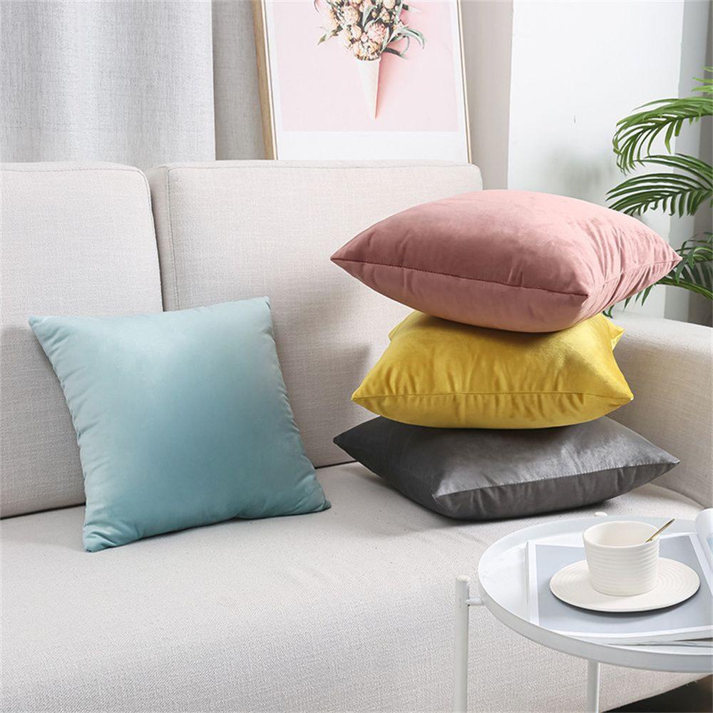 Vỏ Gối Nhung Trơn Hiện Đại Thời Trang Trang Trí Sofa