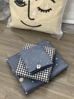 Set chăn ga gối poly cotton: vũ trụ (new)