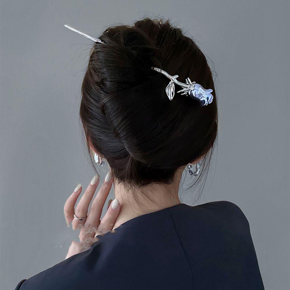 Trâm Cài Tóc Hình Hoa Hồng Nhiều Màu Phong Cách Hàn Quốc Cổ Điển Thời Trang Cho Nữ