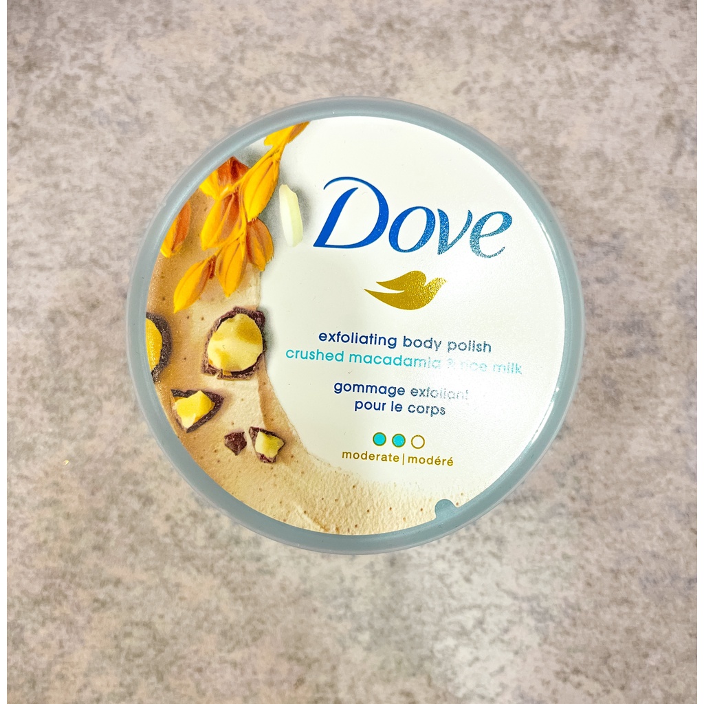 Tẩy Tế Bào Chết Body DOVE Mỹ Macca Giúp Da Mịn Màng Chiết Xuất Từ Thiên Nhiên 298gr