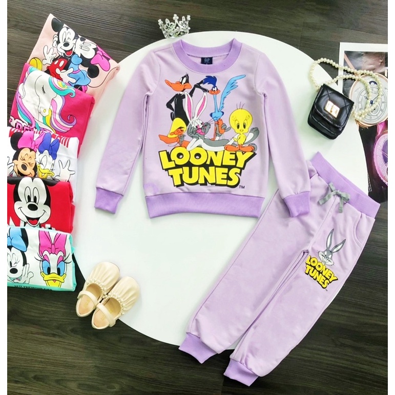 Bộ nỉ da cá g.ap bé gái đại 4-14y vnxk