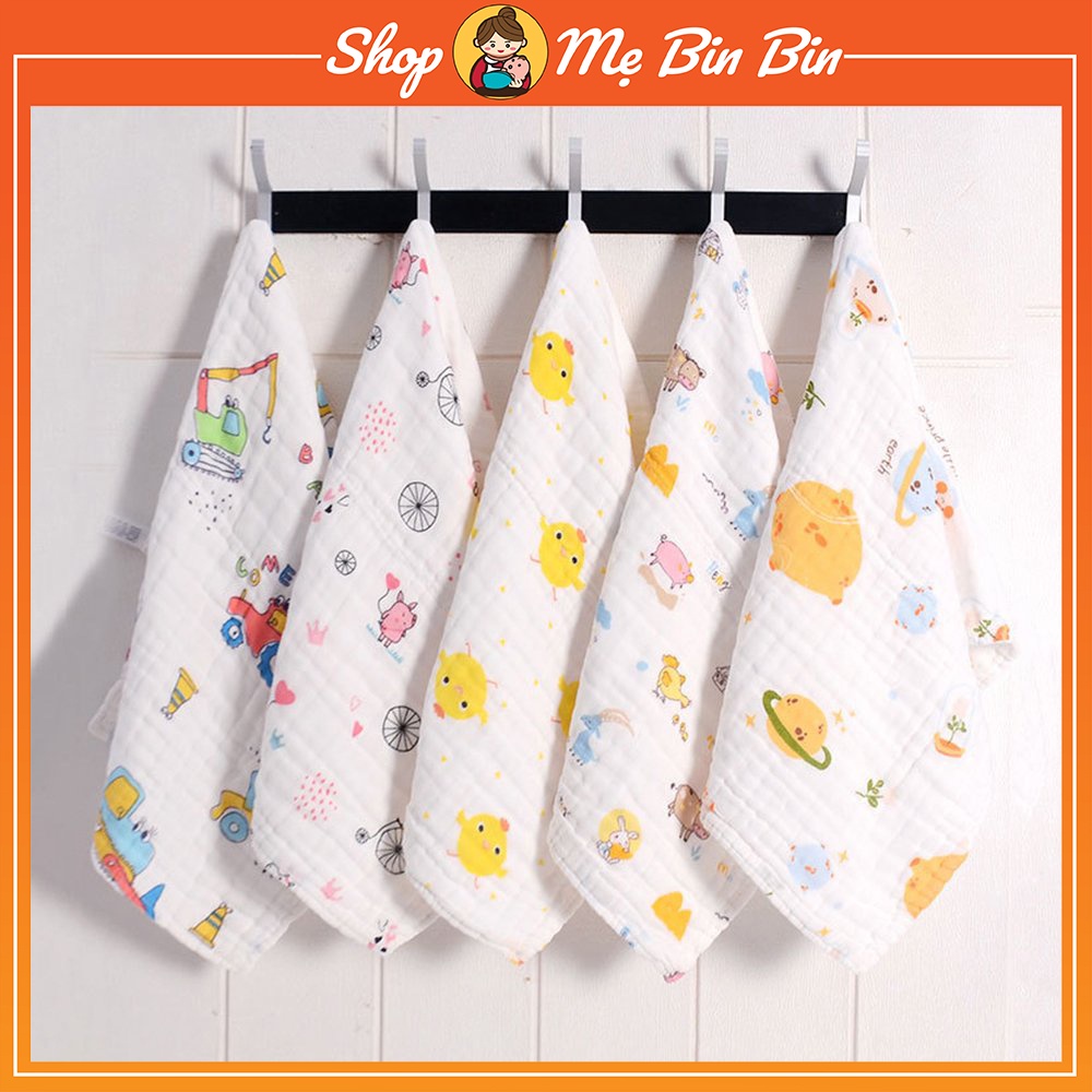 Khăn xô 6 lớp mềm mại cho bé yêu, kích thước 25x25cm