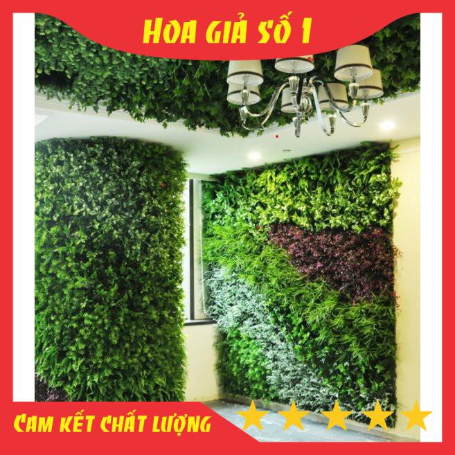 Cỏ Lá Chè, Thảm cỏ nhân tạo, nhựa giả size 60*40cm, trang trí tường, làm sự kiện