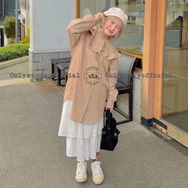 sơ mi kiểu và chân váy tầng nhà @onlystoreofficial,nhận hàng có vấn đề liên hệ shop trước khi đánh giá ạ