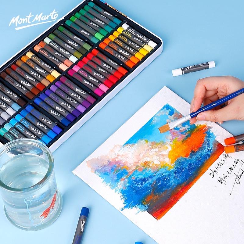 Set 12 Màu 24 màu sáp dầu Oil Pastels - Bút sáp màu dầu màu vẽ mĩ thuật Mont Marte