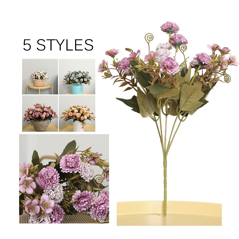 11 Heads Artificial Fake Silk Carnation Flower Bouquet Home Wedding Party Decor