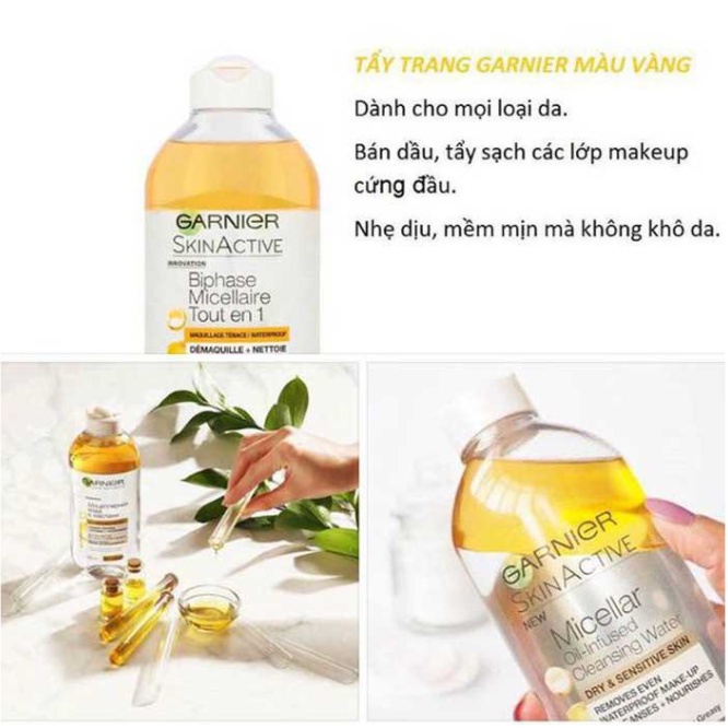 Nước tẩy trang mặt mắt môi Garnier Đức 400ml dịu nhẹ không gây kích ứng - Shop Viloet