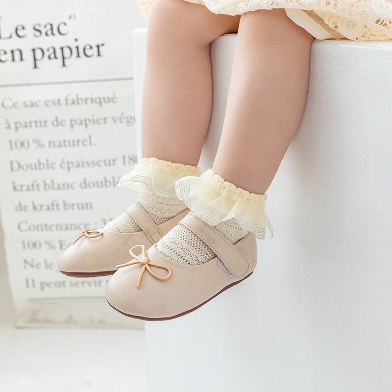 Tất cho bé gái mùa hè từ 0-2 tuổi, vớ ren công chúa dễ thương 100% cotton thoáng khí chống trượt Hàn Quốc Poco Home