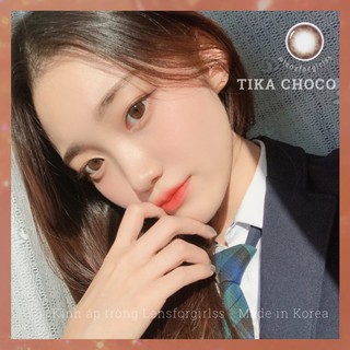 Kính áp tròng sz GIÃN TRÒNG TIKA CHOCO chính hãng OLENS | Hsd 3-6 tháng | Lens cận | LENSFORGIRLSS
