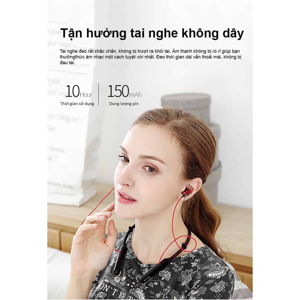 Tai Nghe Bluetooth Thể Thao Plextone Bx345 Bass Mạnh, Chống Nước - Bh 3 Tháng