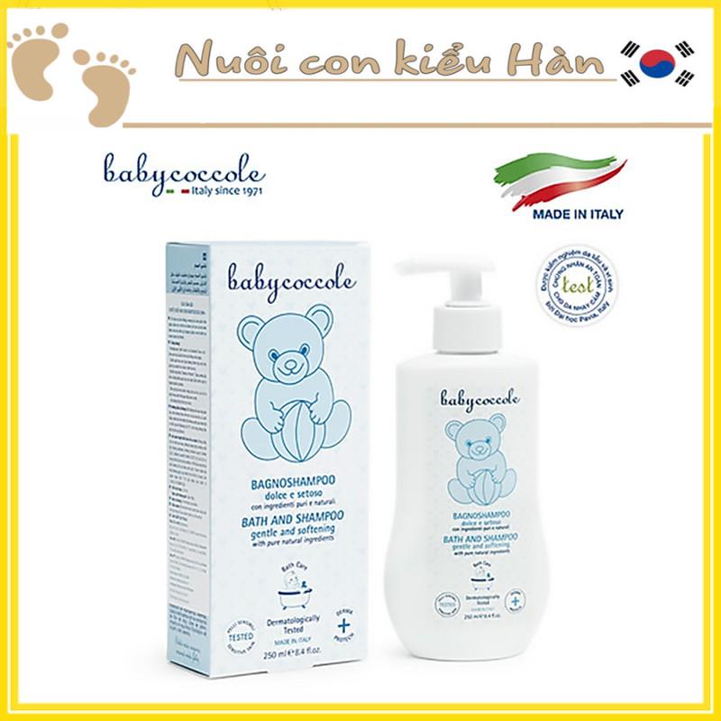 Sữa tắm giữ ẩm và sữa tắm gội chiết xuất hoa sen Babycoccole 0M+