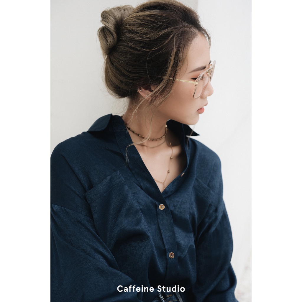 Áo sơ mi lụa mềm cao cấp freesize dành cho nữ Caffeine Studio