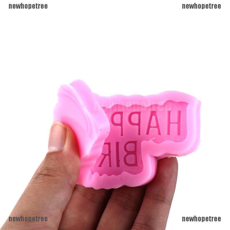 Khuôn silicone TạO HìNh Chữ Happy birthday Trang Trí BáNh