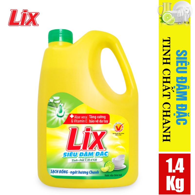 Nước rửa chén LIX siêu đậm đặc hương chanh 1.4kg NC140