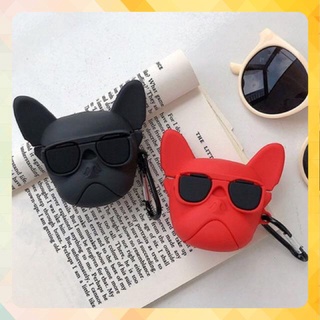 ỐP AIRPOD /CASE AIRPOD ĐẦU CHÓ BULL ĐEN , ĐỎ.