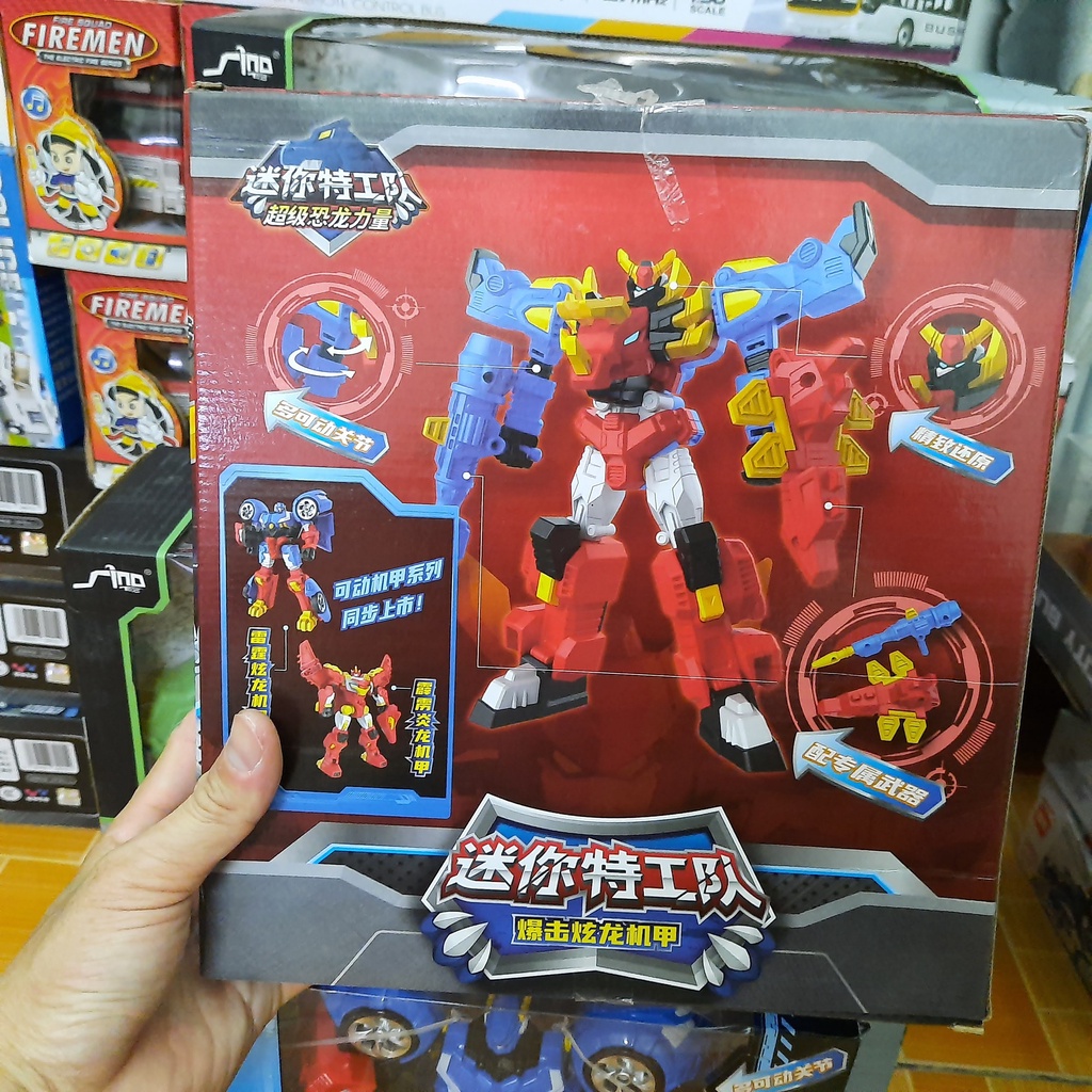 Mô hình robot miniforce mùa 1 Tyranno Sấm Sét / Preta Hỏa Thần đồ chơi trẻ em biệt đội siêu nhân nhí (không biến hình)