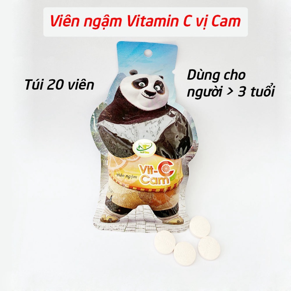 Viên ngậm bổ sung Vitamin C 10mg vị cam tăng cường sức đề kháng, ngừa chảy máu chân răng - túi 10 viên