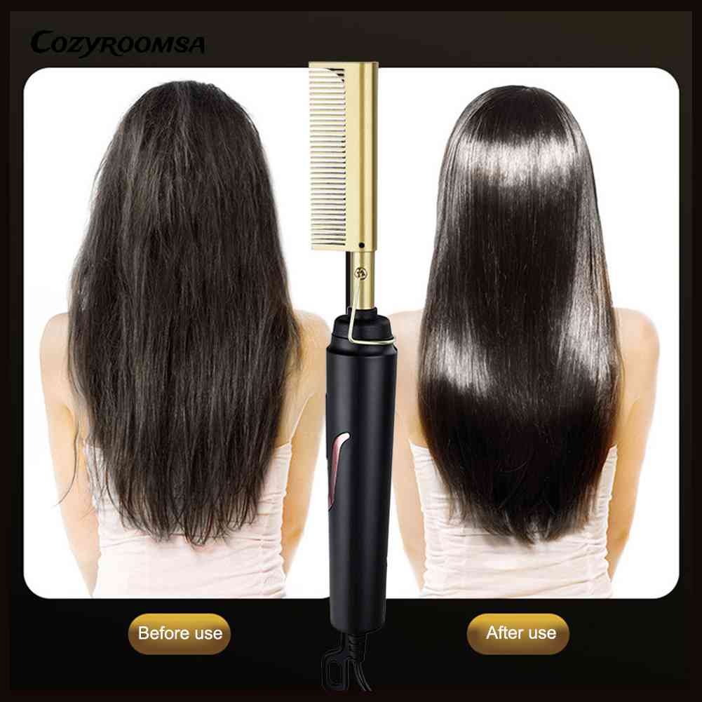 Lược Điện Chải Thẳng Tóc Khô / Ướt Vỏ Bằng Đồng Chống Bỏng