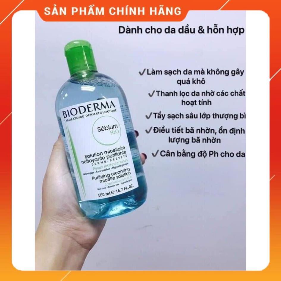 Nước Tẩy Trang BIODERMA Senbium Nắp Xanh Cho Da Hỗn Hợp Thiên Dầu, Da Dầu Và Da Mụn.