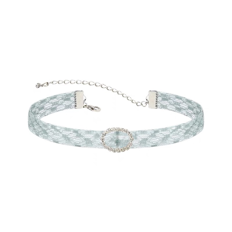 Vòng Cổ Choker Bằng Ren Màu Xanh Lá Nhạt Phong Cách Hàn Quốc Thời Trang