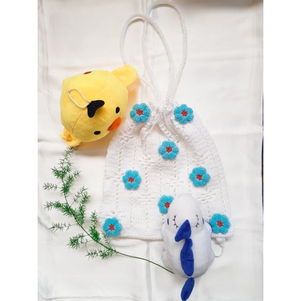 Balo mini nữ thời trang 2 in 1 chất liệu Len cao cấp đan tay thủ công dễ thương