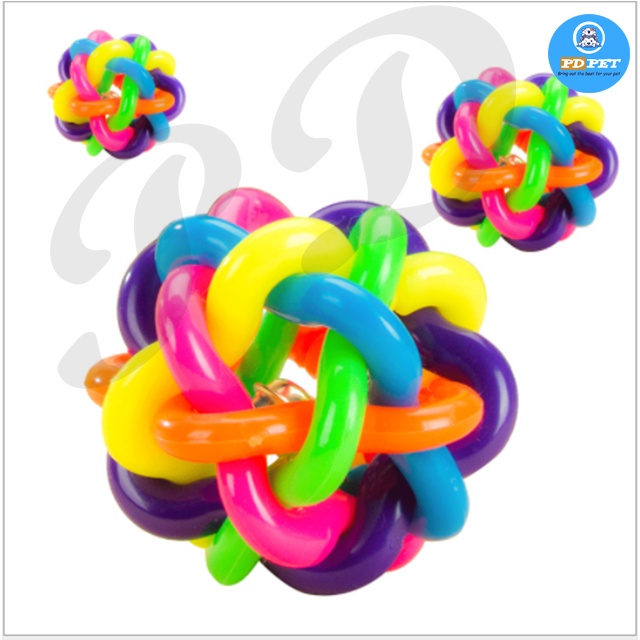 Đồ chơi bóng gặm sạch răng sắc màu cho chó, thú cưng trong thời kỳ ngứa mọc răng